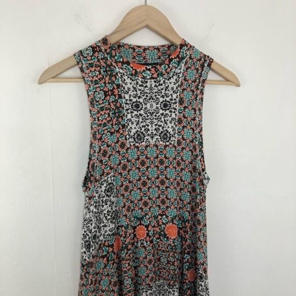 Anthropologie Maeve Floral Lilt Mock Swing Dress Pockets Sleeveless - Picture 10 of 14